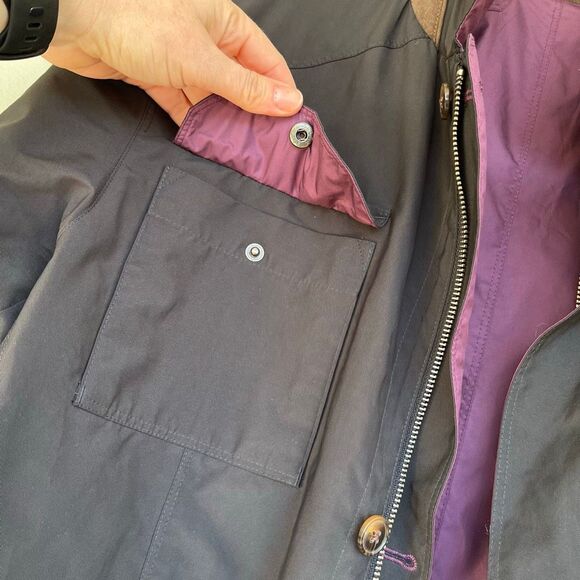 Peter Millar Reversible Canton Field Jacket Black/Grape Faux Suede Trim, Size L - Picture 10 of 16